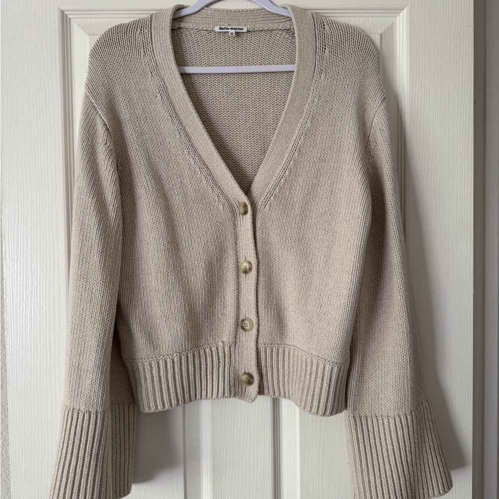 Reformation Nala Cotton Cashmere Cardigan | Size M